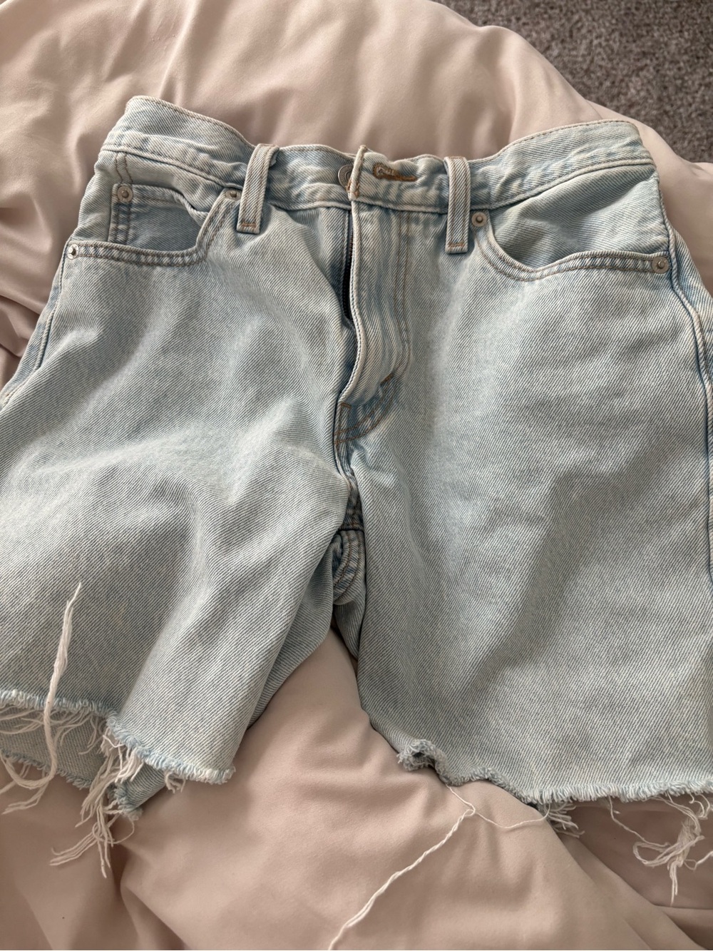 Levi's Light Blue Distressed Denim Cutoff Shorts
